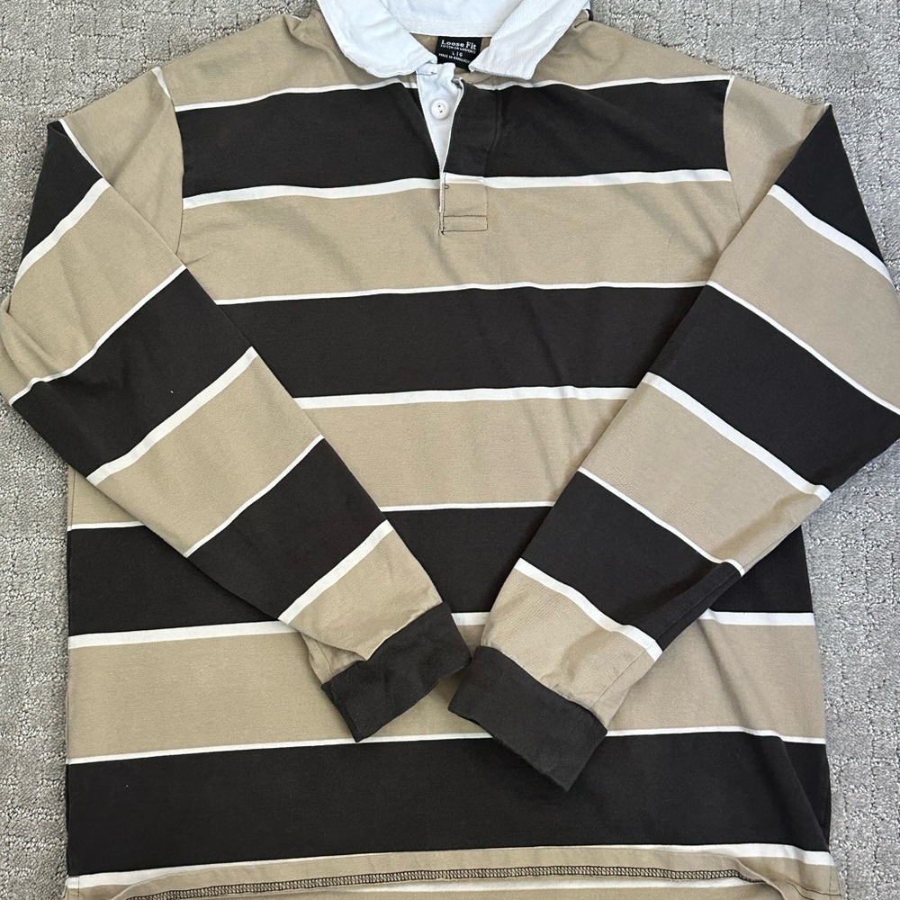 Izod Black and Tan Long Sleeve Tee